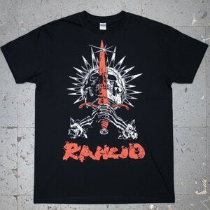 Rancid Skull Sword Graphic T-Shirt – Punk Rock Band Tee – Black Vintage Style